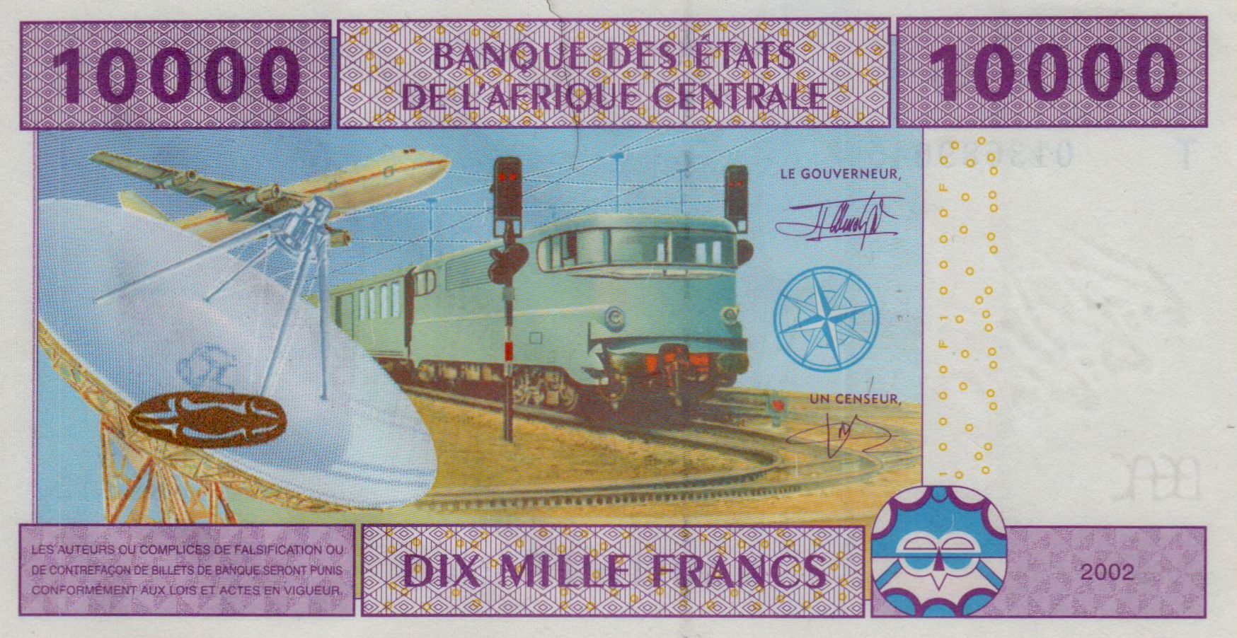 Congo (C.A.S) 10000 2002 UNC P-110T/a